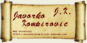Javorko Kompirović vizit kartica